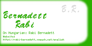 bernadett rabi business card